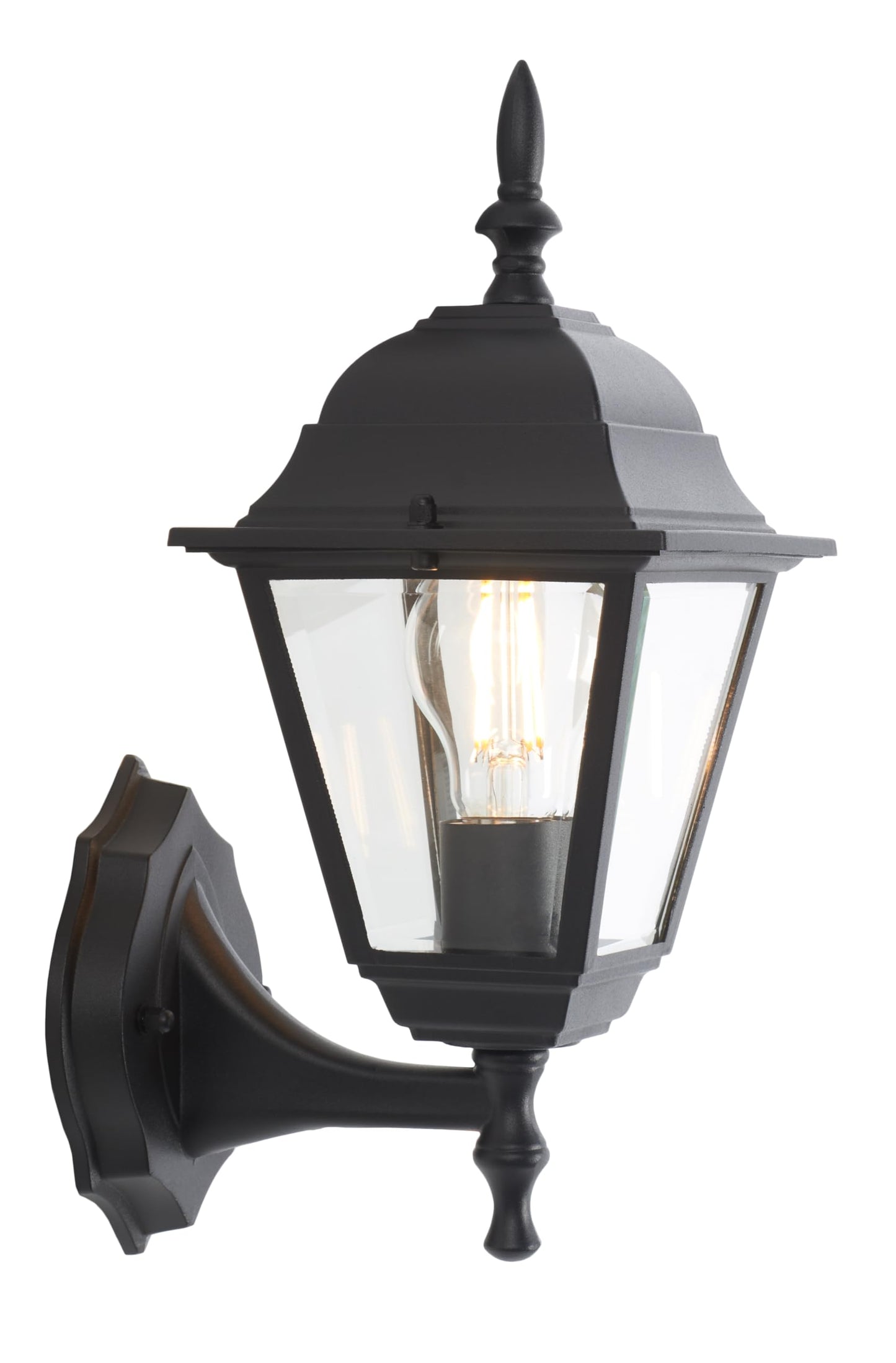 SAFAVIEH Lighting Collection Rhion Black Outdoor Wall Sconce Set of 2 Light Fixture (LED Bulbs Included)