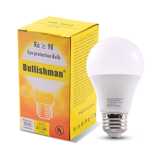 Full Spectrum Sun Light Bulb - A19 9W, Boosts Energy, Mood & Performance, Near-Perfect Color Rendering, Imitate Sunlight Indoors for a Happy Life