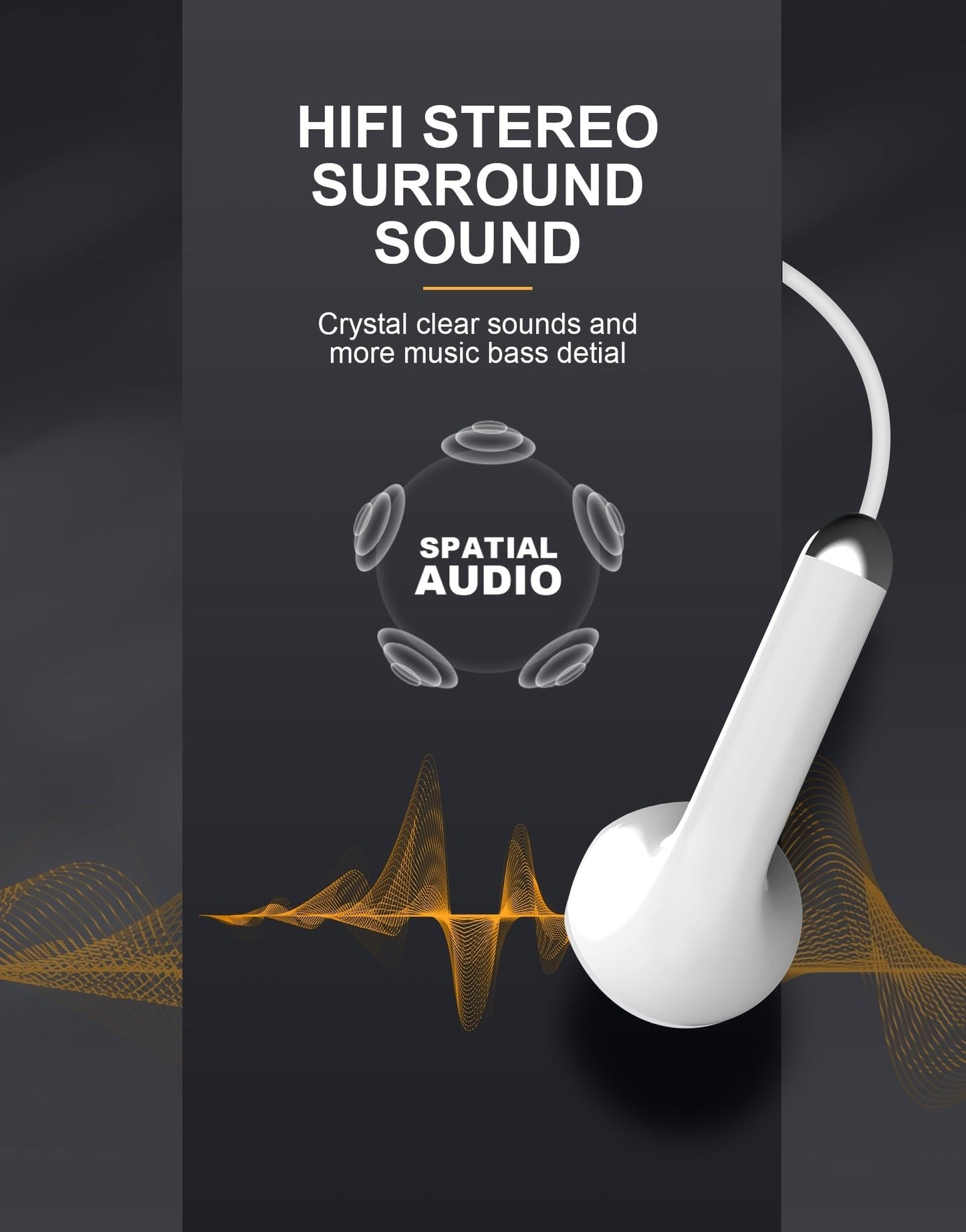 USBC Headphones for iPhone 17 16 15，for Apple Headphones Wired with Microphone & Remote Control [Clear Call], Wired Ear Buds USB C HiFi Bass…
