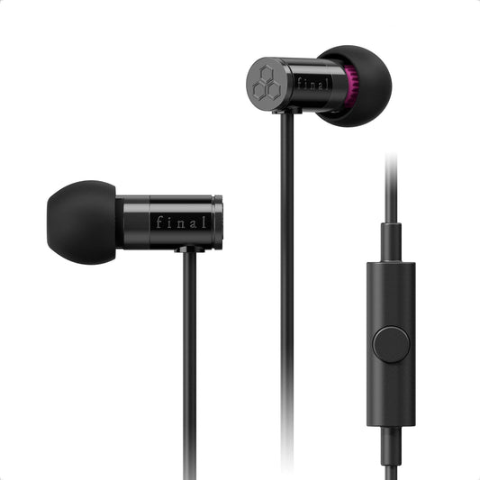 Final Audio E1000C In-Ear Headphones Earphones with Dynamic drivers and Microphone (Black)