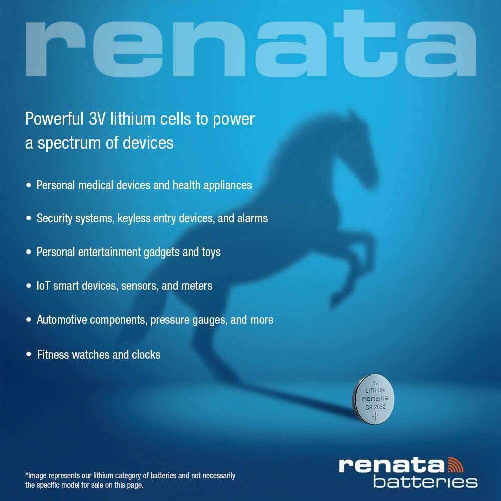 Renata CR2016 Batteries - 3V Lithium Coin Cell 2016 Battery (5 Count)