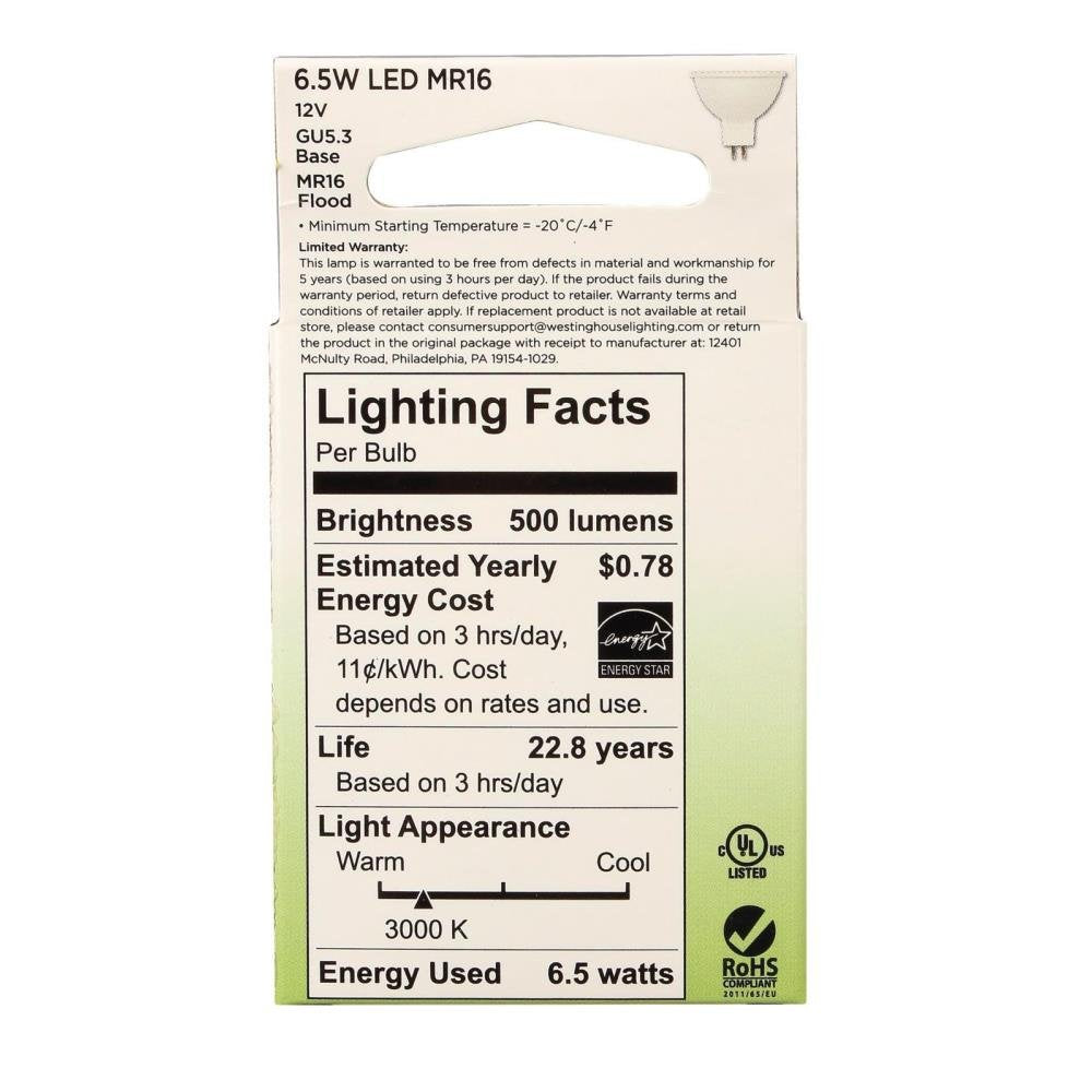 3349100 50-Watt Equivalent MR16 Dimmable Bright White LED Light Bulb with GU5.3 Base