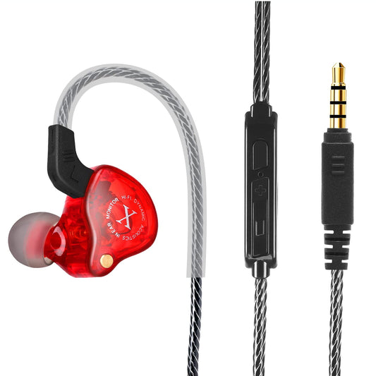 UrbanX iX2 Pro Dynamic Hybrid Dual Driver in Ear Musicians Earphones with Mic Tangle-Free Cable in-Ear Earbuds Headphones for Samsung Galaxy A51 5G UW