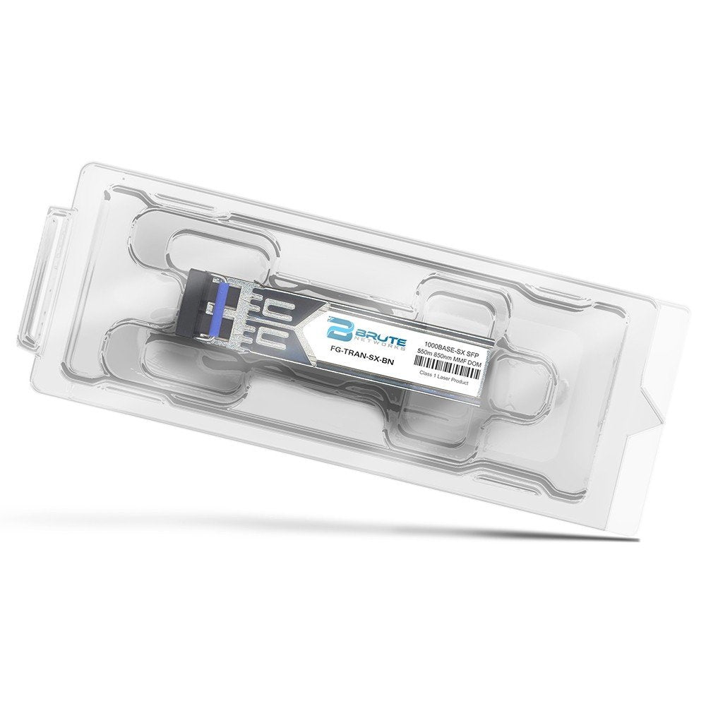Brute Networks FG-TRAN-SX-BN - 1000BASE-SX 550m MMF 850nm SFP Transceiver (Compatible with OEM PN# FG-TRAN-SX)