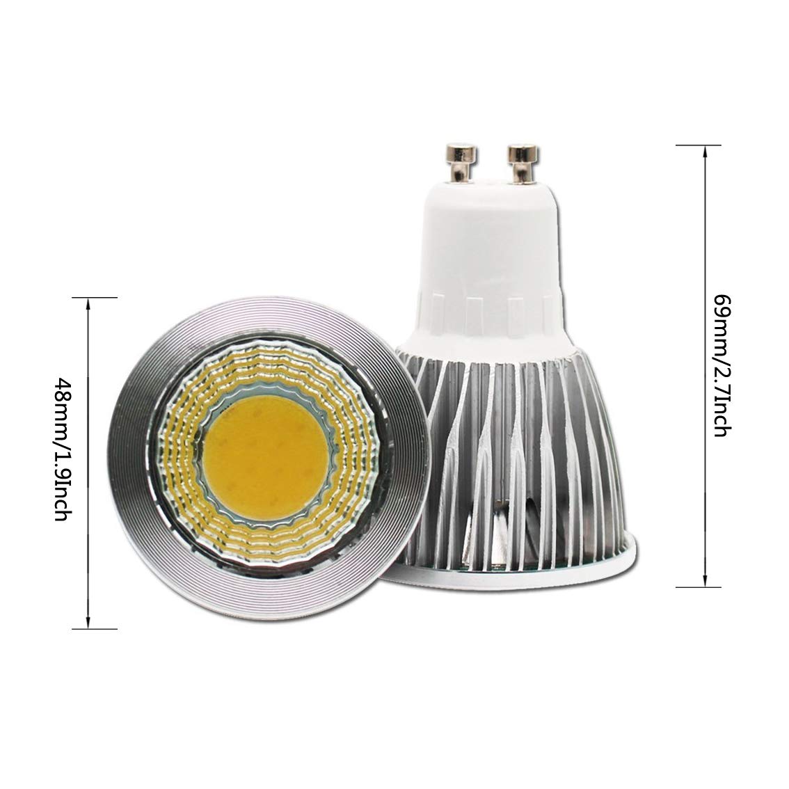 GU10 LED Bulbs GU10 5W COB LED Bulbs Spotlight Bulb GU10 Base 5W 110V Not Dimmable,5W (Equivalent to 35W Halogen Bulb),Warm White 3000K,6 Pack