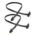 ELFJMZP ATX 4PIN to SATA 15 PIN Adapter Extension Cable for Mechanical HDDs, SSDs, DVD/CD-ROMs (16.6 in./42.2 cm)(Pack of 2)