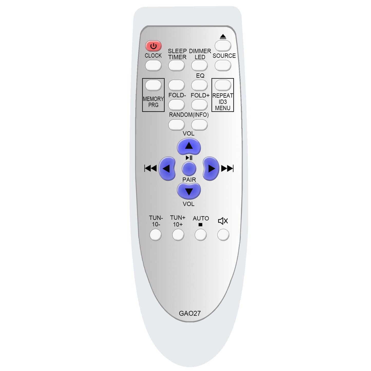 Replacement Remote Control for Victrola VS-120-MPL VS-120 Microsystem