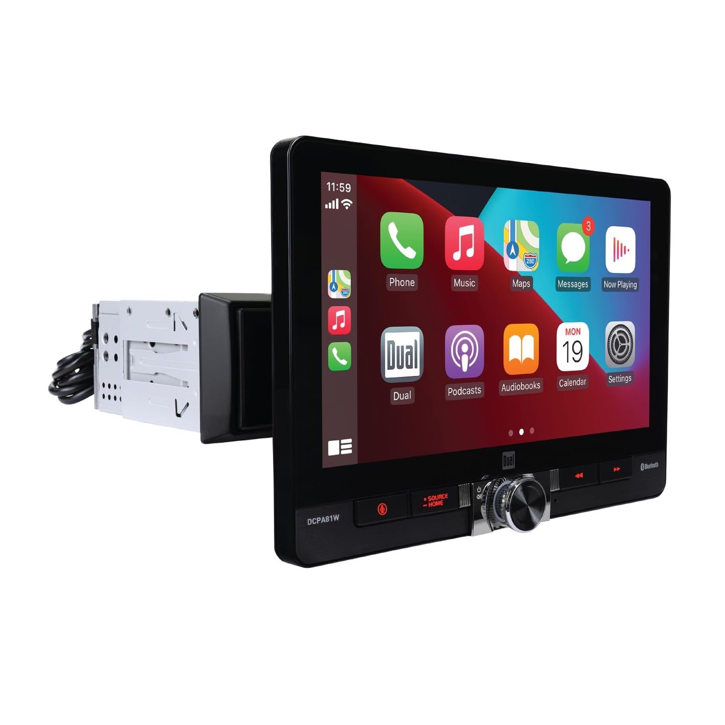 Dual Electronics DCPA81W 8-inch Certified Apple CarPlay Android Auto Wired or Wireless | Single DIN and Double DIN Touchscreen Car Stereo | Bluetooth
