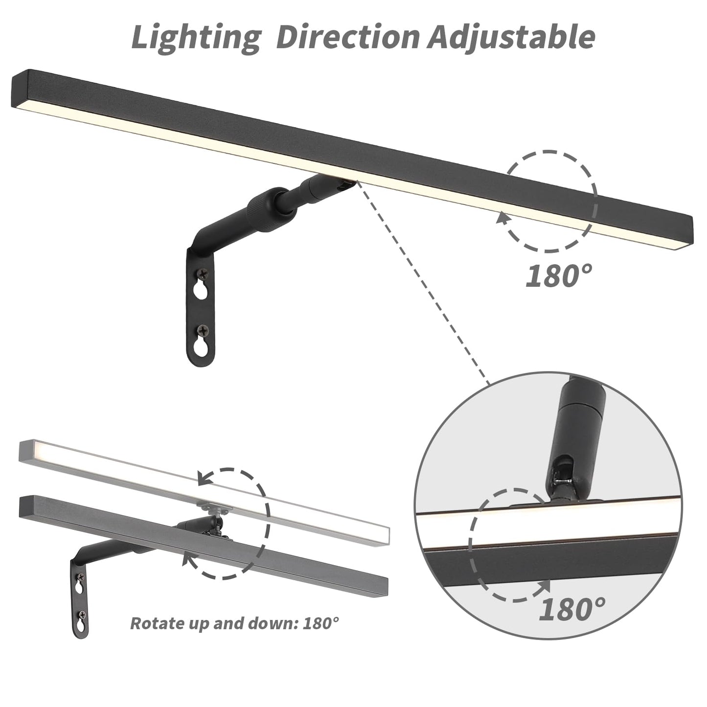 Pasoar 2 Pack Picture Lights for Paintings Plug in, 16" 4W Adjustable LED Picture Light Art Light with Timer, Remote Control Gallery Wall Light