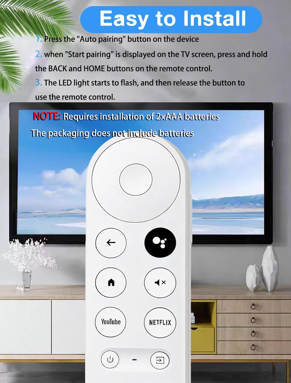 Replacement Voice Remote for Google Chromecast 4k HD Snow TV, Remote Control for G9N9N, GA01920-US, GA01409-US, GA01923-US, GA01919-US