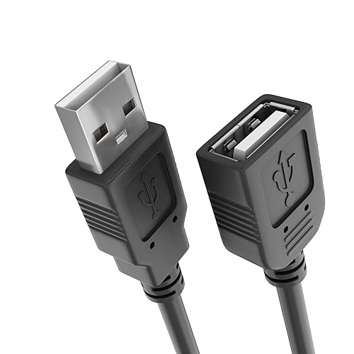 Cmple - High Speed USB to USB Extension Cable - Flexible Extender Cord - A Male to A Female Adapter Cable - USB 2.0 Extension Cable - 3 Feet Black