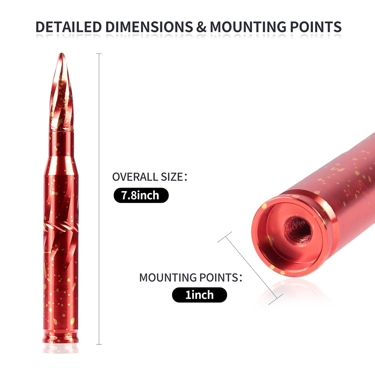 SUNEIFU Car Antenna, Short Stubby Bullet Style Mast Replacement, Premium Signal Reception Waterproof Car Stereo Aerial Compatible with Ford, Dodge