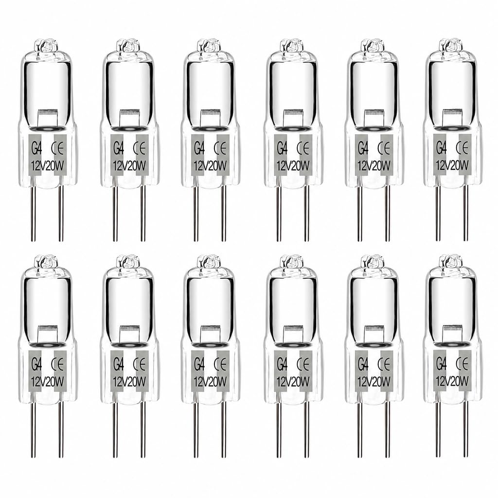 SCNNC JC Halogen Bulb 12V 20W G4 Bulb T3 Bi-Pin Bulb