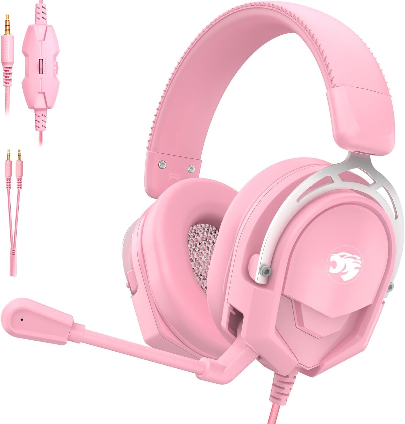 IYGR K98 Wired Gaming Headset, Durable Aluminum Frame Gaming Headset with Memory Earmuffs, 50mm Dynamic Drivers Stereo Surround Sound, Over Ear