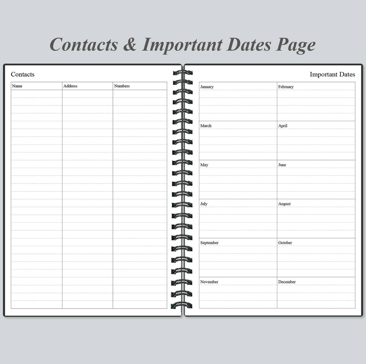 Daily Planner Undated - A5 To Do List Notebook Hourly Schedules, Spiral Appointment Planner for Women and Men, PVC Hardcover, Inner Pocket, Elastic