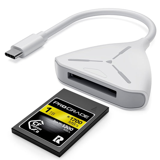CFexpress Type B Card Reader with USB 3.2 (Gen 2) 10Gbps, USB-C Type B CFexpress Adapter, Compatible with Windows/Mac/Linux/Android, for iPhone 16/15