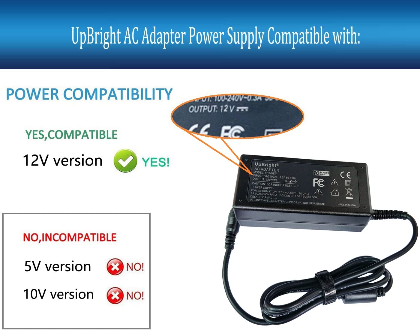 UpBright 12V AC Adapter Compatible with Arcade1up Game Machine Arcade 1up ALL Riser Cocktail Table RYJ0136PAU0 RYJ0136PAU1 RYJ0136PAU2 RYJ0136PAU3…