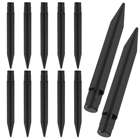 SDTC Tech 12 Pack ABS Ground Spikes for ID 0.83" Solar Torch Lights