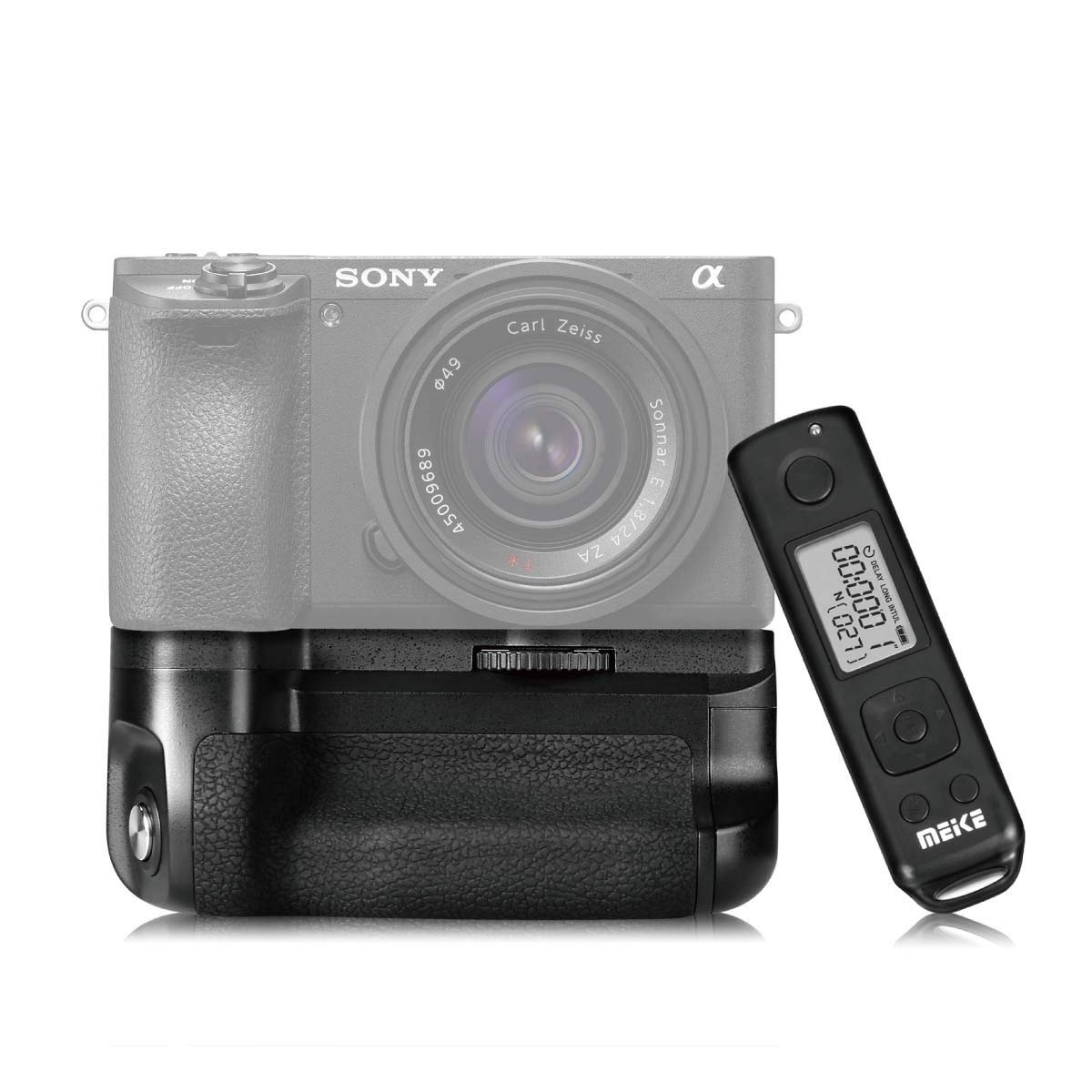 Meike A6300 Battery Grip, A6400 Battery Grip, A6000 Battery Grip, MK-A6300 Pro Built-in Battery Handle 2.4GHZ Remote Controller Up to 100M to Control