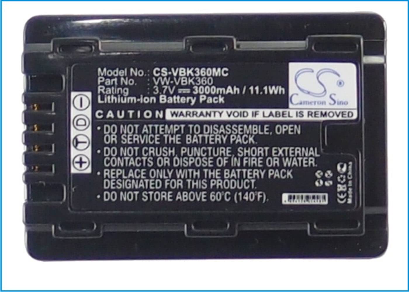 VI VINTRONS 3000mAh Battery for Panasonic HC-V500, HC-V500M, HC-V700, HC-V700M