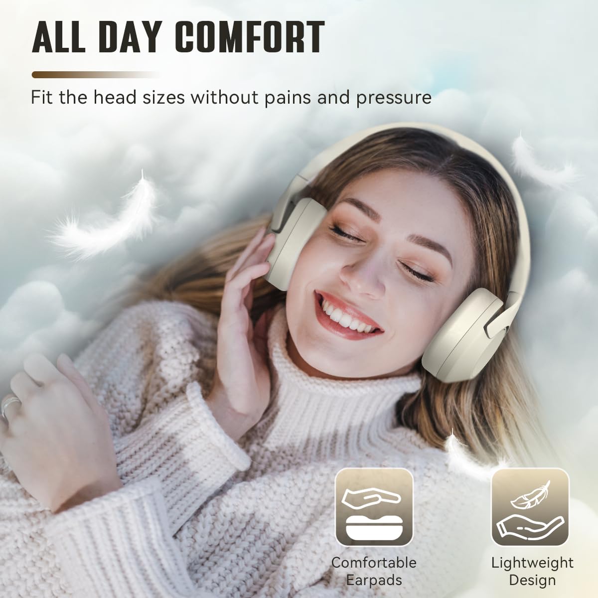 FIFINE Bluetooth Wireless Headphones, Over-Ear Headphones with 65H Battery Life, Touch Control Panel for Music, Cellphone Calls, Noise Cancellation…