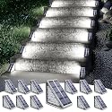 NIORSUN Outdoor Step Lights, 12 Pack Solar Stair Lights Outdoor Waterproof IP67 Auto On Off, Solar Lights for Steps,Stair,Patio,Yard,Porch,Front