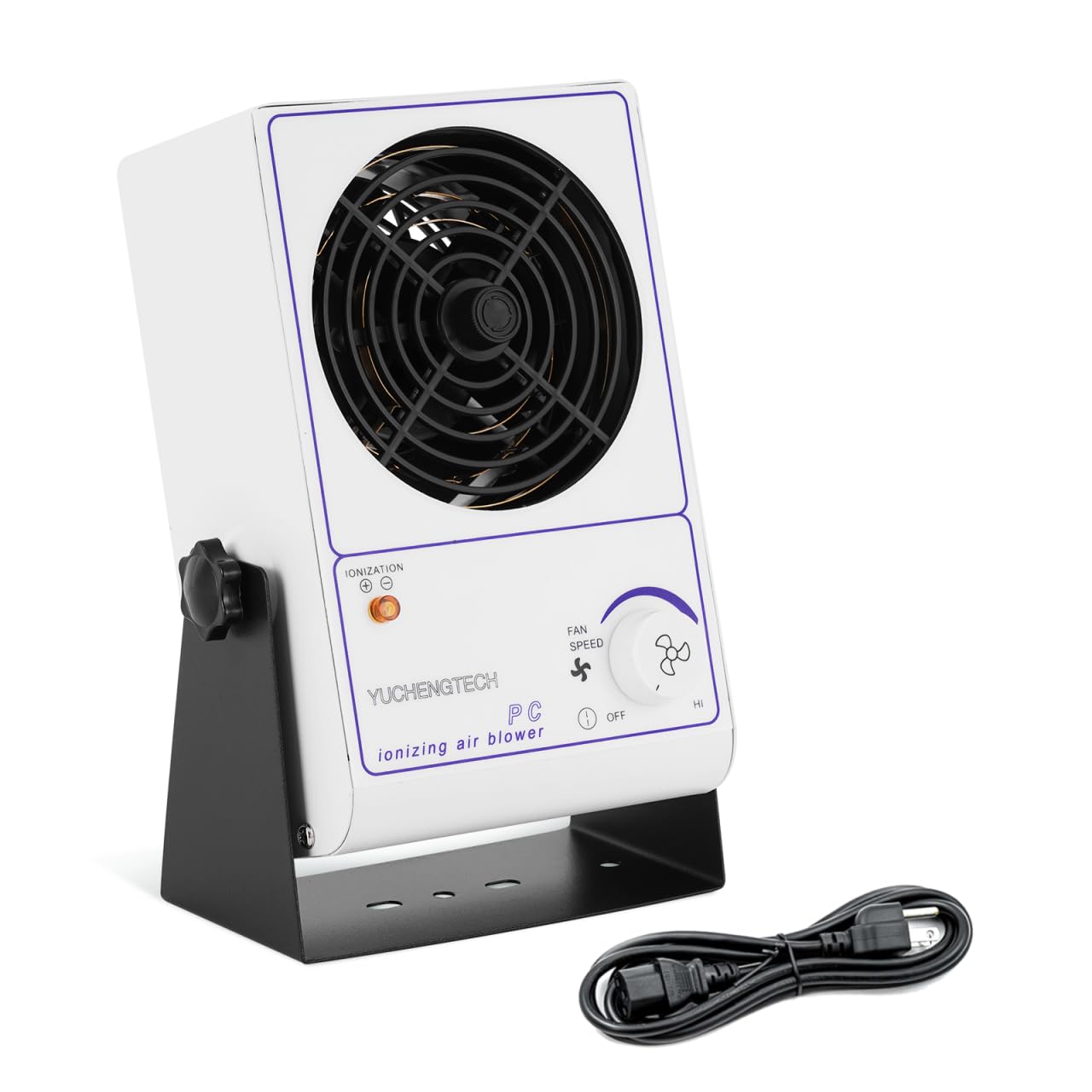 YUCHENGTECH Ionizing Air Blower Static Eliminator Fan Desktop Ionizer Air Blower with Detachable Cord ESD Ionizer Electrostatic Discharge Fan 110V