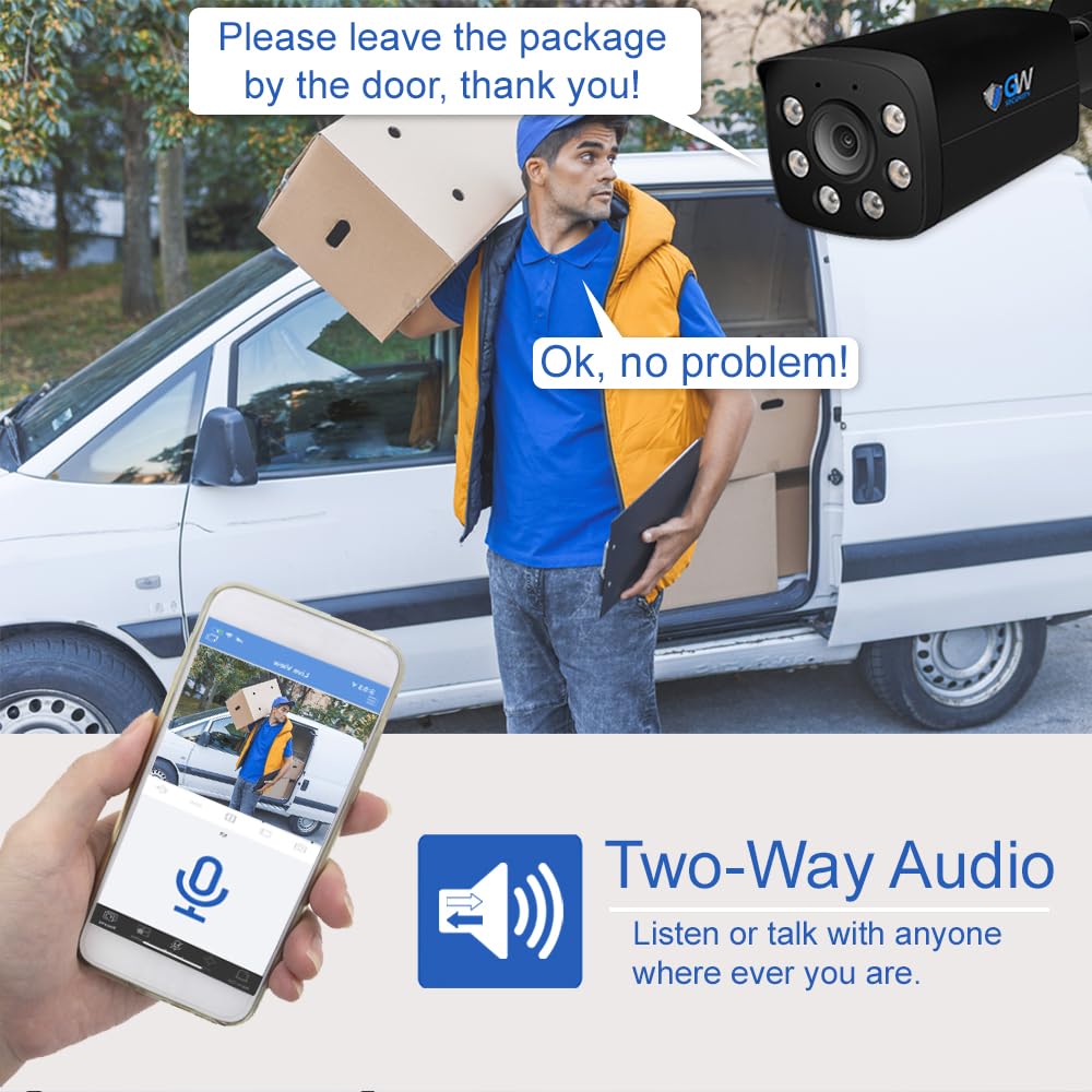 GW Security 16 Channel 12MP NVR 4K Two-Way Audio Full Color Night Vision Security Camera System with 16 x 8MP 4K Outdoor Indoor PoE Security Camera