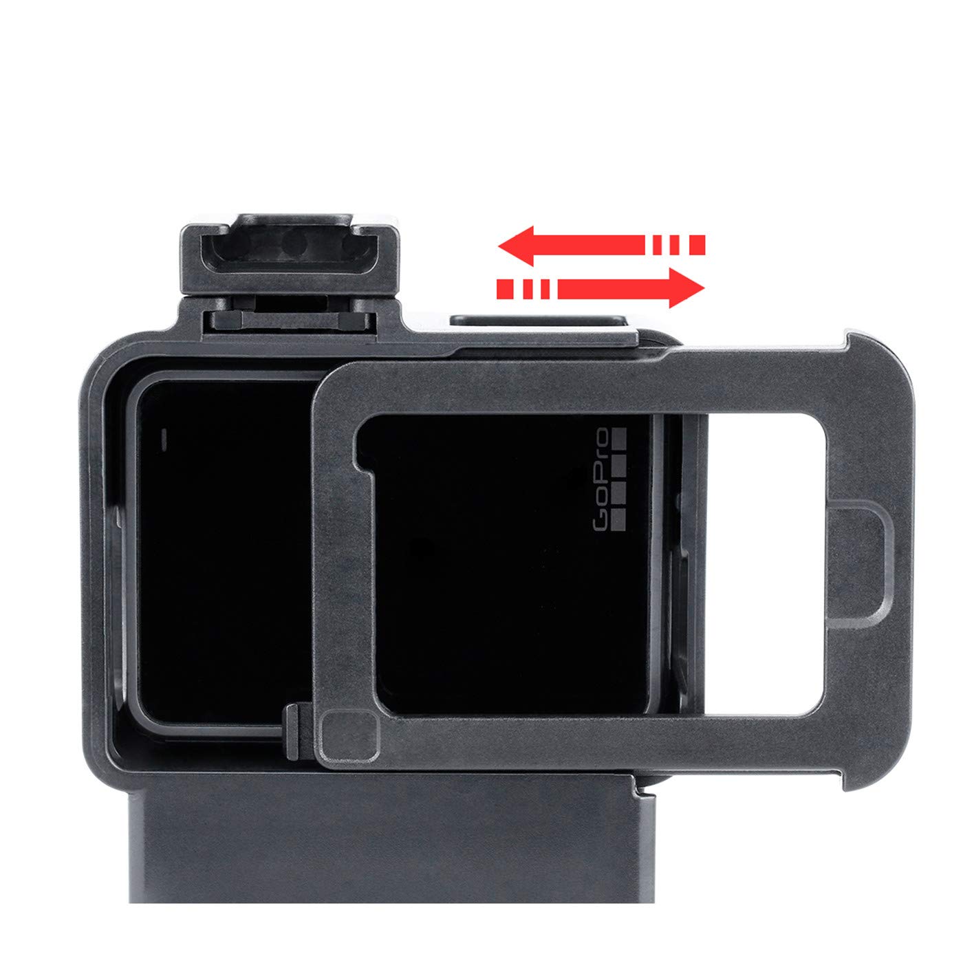 V2 Housing Case Vlogging Frame with Microphone Cold Shoe Mount Compatible for GoPro Hero 7 6 5 Mic Audio Adapter Action Camera Accessories