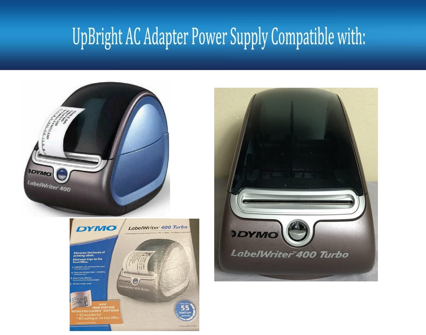 UpBright 24V AC/DC Adapter Compatible with Dymo Labelwriter LW 400 450 Series LW400 LW450 Turbo Pro Twin Duo LW450T 1750283 1752266 Label Writer…