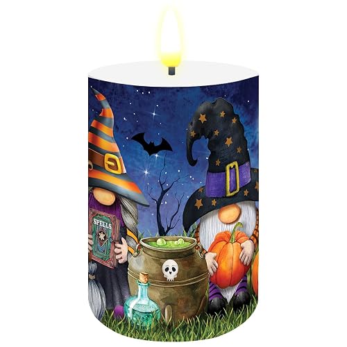 Briarwood Lane Flameless Candle 6x3 Halloween Gnomes Flameless Candle with Timer for Halloween