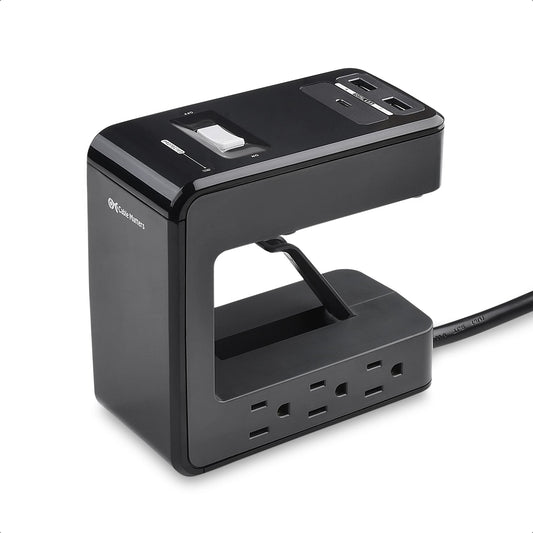 [UL Listed] Cable Matters 6 Outlet Desk Mount Surge Protector Power Strip, 8 Feet Extra Long Cord - 24W USB C and USB Charging - 1080 Joules Surge