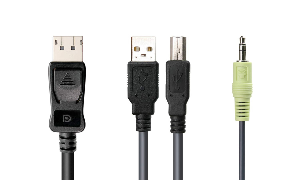 IOGEAR DisplayPort, USB KVM Cable Kit with Audio (TAA), 6-Foot G2L902UTAA3