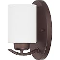 HomePlace by Capital Lighting 615211BZ-338 Dixon Modern Soft White Glass Wall Sconce, 1-Light 100 Watt, 8" H x 5" W, Bronze