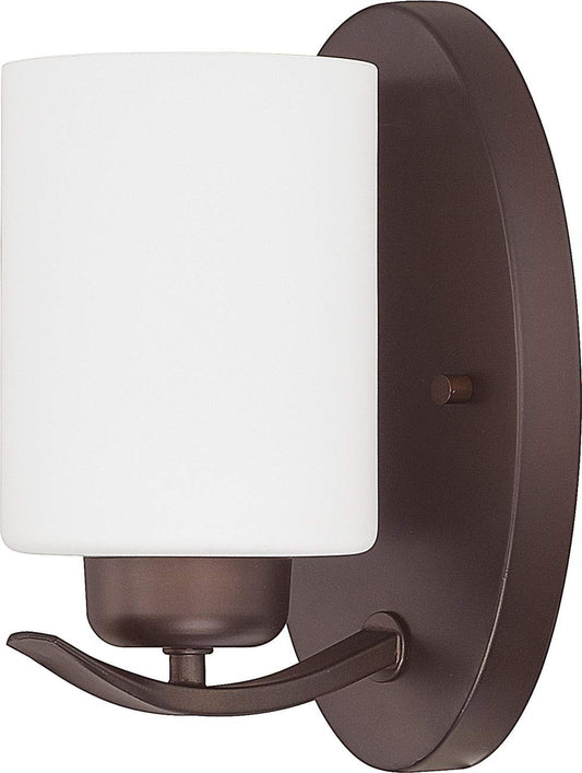 HomePlace by Capital Lighting 615211BZ-338 Dixon Modern Soft White Glass Wall Sconce, 1-Light 100 Watt, 8" H x 5" W, Bronze
