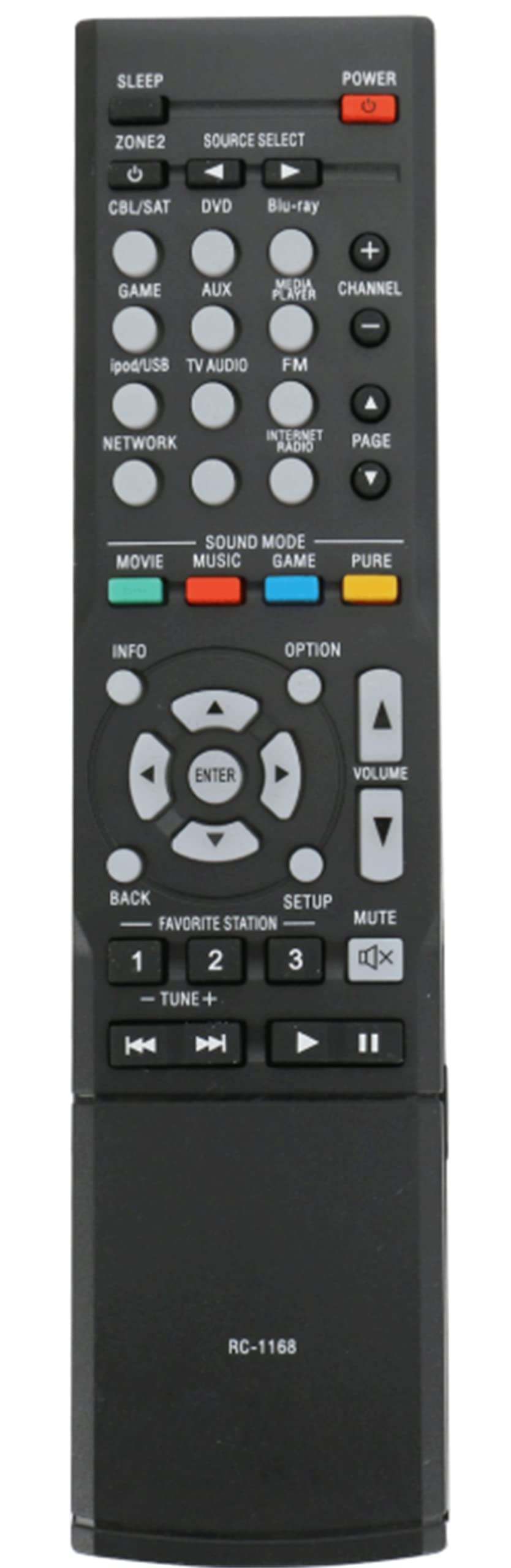 New RC-1168 RC1168 Replacement Remote Control Compatible with Denon AV Home Theater Receiver
