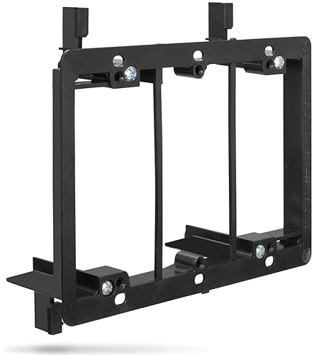 Fosmon Low Voltage Mounting Bracket (3 Gang) (Mounting Screws Included) for Telephone Wires, Network Cables, HDMI, Coaxial, and Speaker Cables