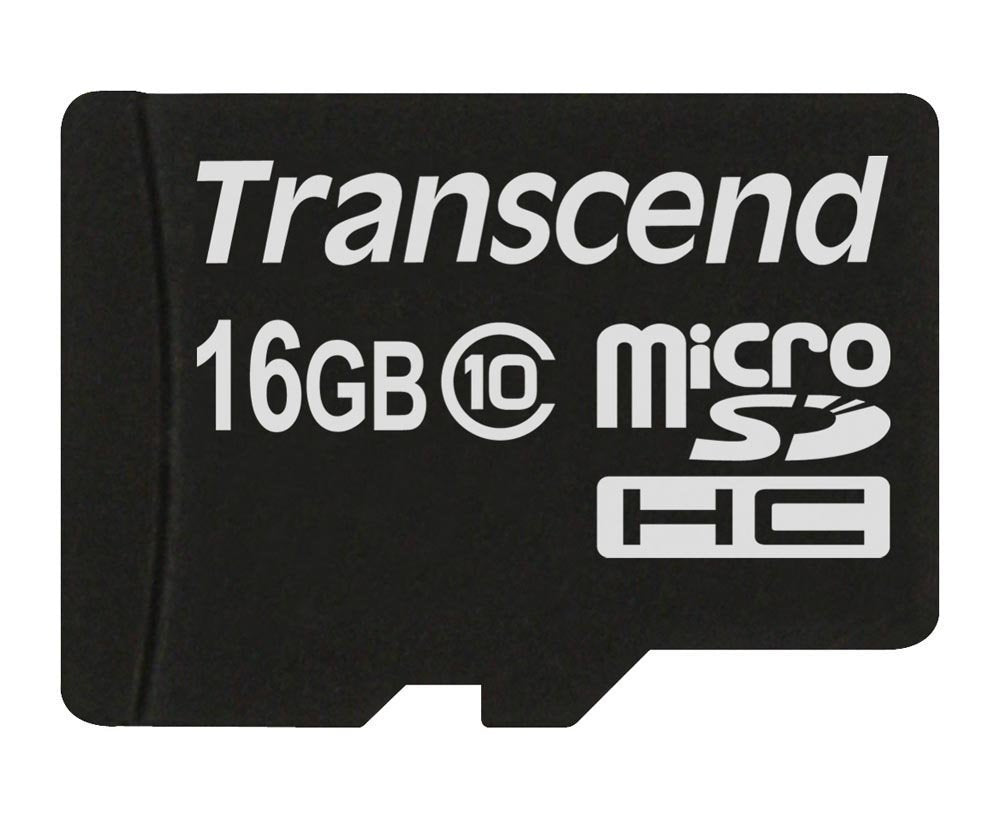 Transcend Information 16GB microSDHC Class 10 Memory Card with Adapter (TS16GUSDHC10E)