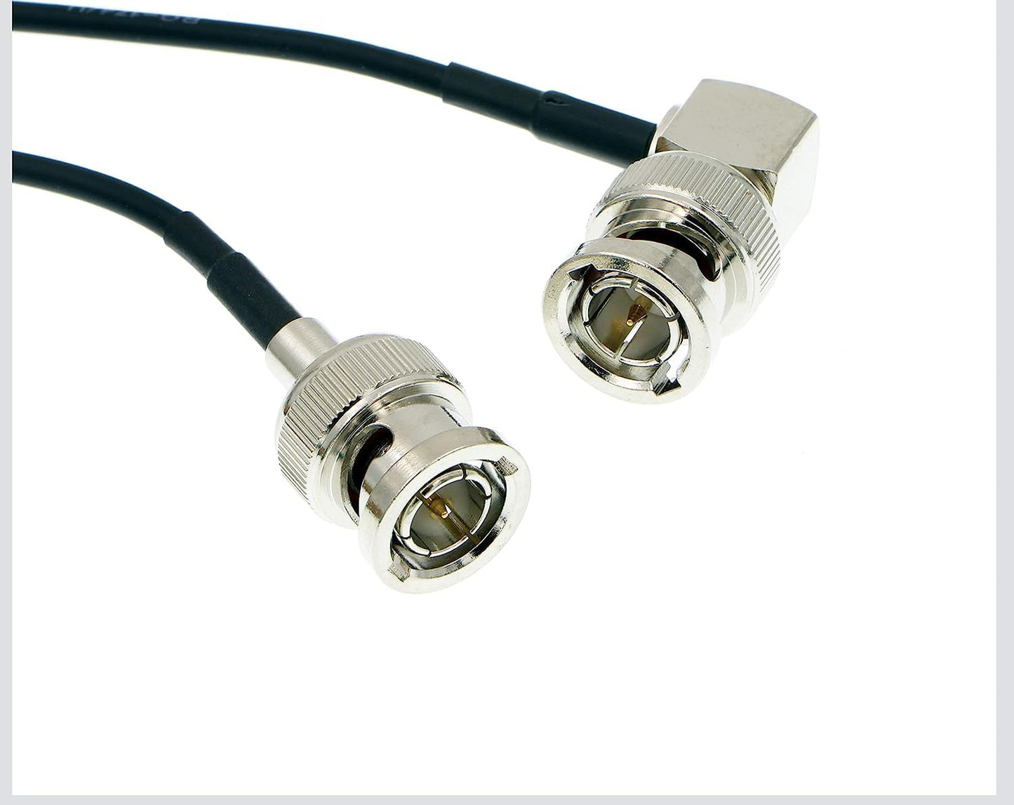 Uonecn MegaFlex HD SDI Cable RG179 BNC Male to Right Angle BNC Cable 75ohm for Blackmagic HyperDeck Shuttle and BMCC BMPC Hyperdeck Cameras 50cm
