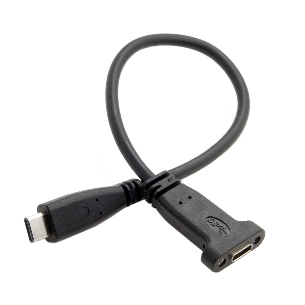 cablecc USB-C USB 3.1 Type C Male to Female Extension Data Cable with Panel Mount Screw Hole