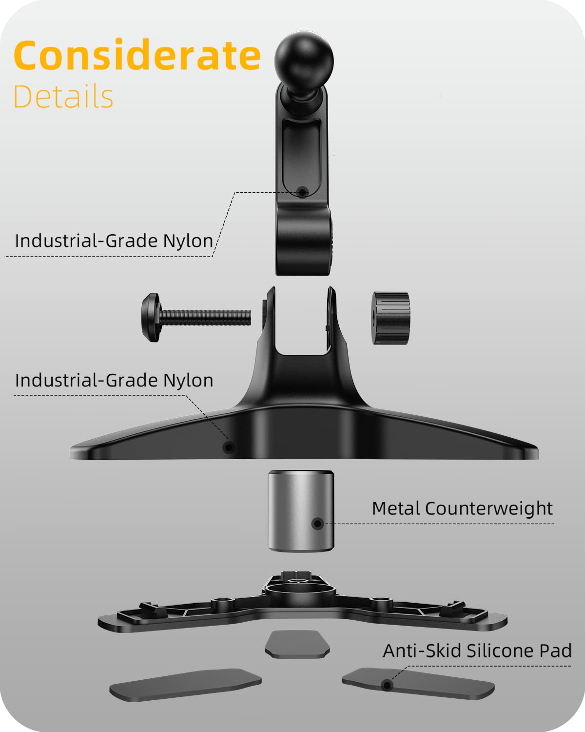 APPS2Car Heavy Duty Phone Stand - Adjustable Desktop Holder for Video Calls, Compatible with 4.7-6.8" Smartphones & Thick Cases, Perfect for Home