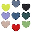 SALEX Replacement Metal Plates Set with Matte Hearts. Kit of 9 Round Iron Discs Without Holes for Magnetic Car Phone Holders, Wall & Air Vent Mounts
