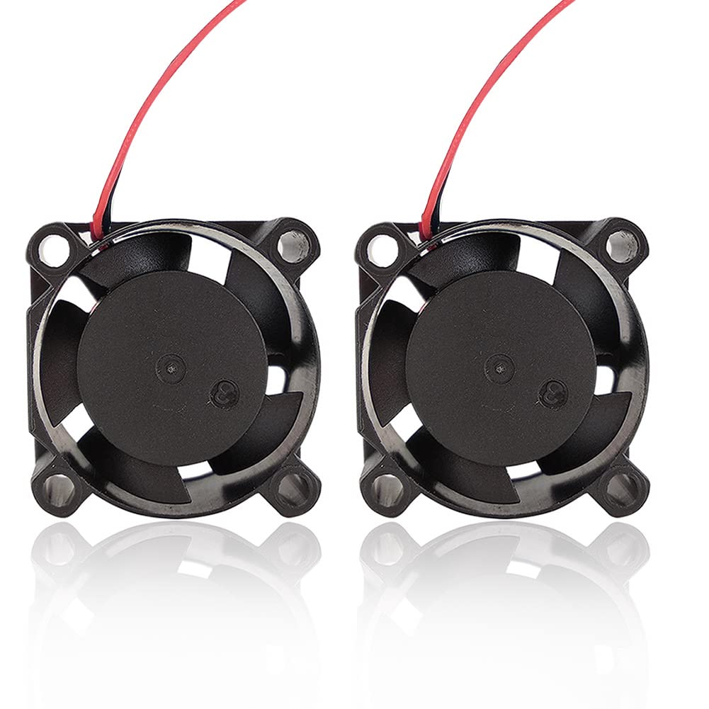 Zittop 2 Pieces BXR 25mm X 25 X 10 Brushless Cooling Fan Small Micro Flow CFM 12v C11