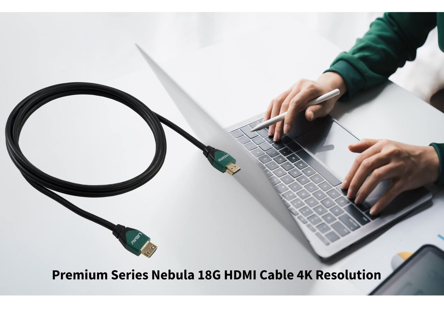 Liberty's Premium Series Nebula with Ethernet 18G HDMI Cable 4K Resolution, 6.0 Meter (19 Feet) Length. Laptop, PC, Gaming, Projector, Monitor