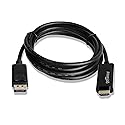 gofanco 6 Ft. DisplayPort 1.2 to 4K HDMI Cable Adapter [Gold Plated] for DP Systems to HDMI Ultra HDTVs or Monitors (DP4kHDMI6F)
