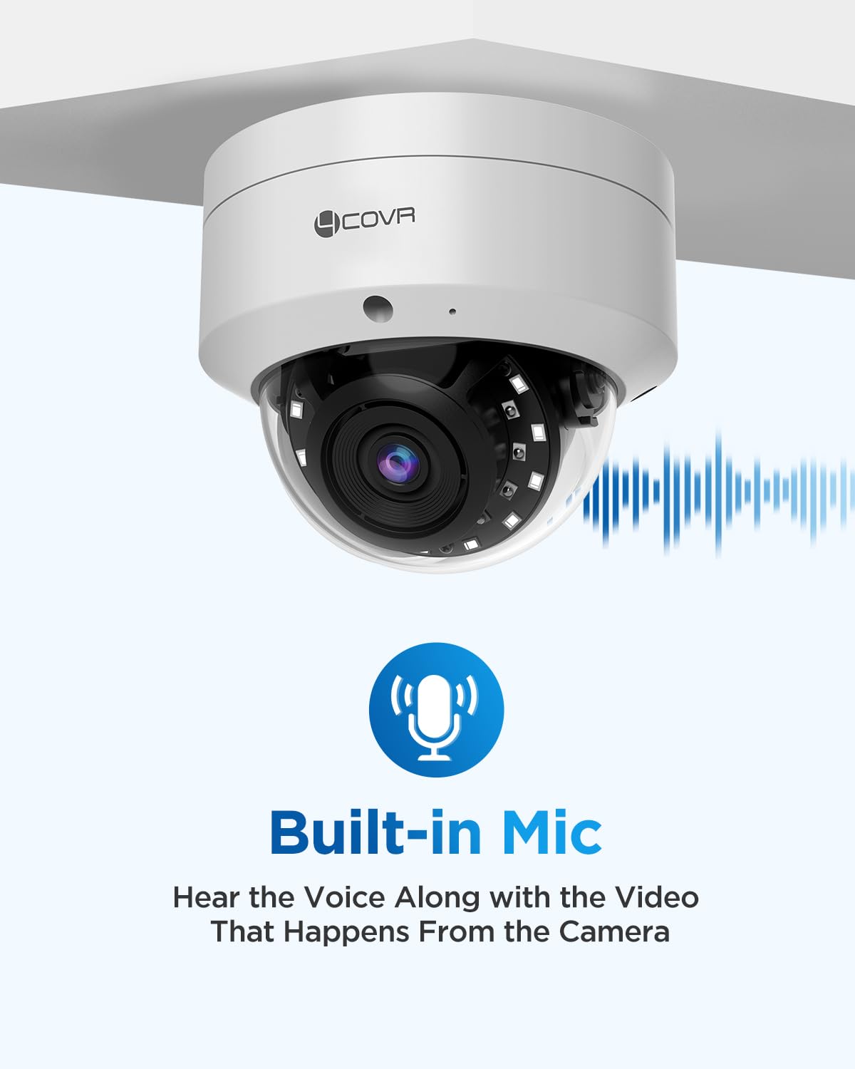 4COVR 4K Security Camera System, 6X 8MP IK10 Vandal-Proof Dome PoE IP Cameras, AI Human/Vehicle Detection, 8CH NVR & 2TB HDD, IP67 Weatherproof, 24/7