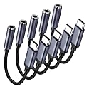 5 Pack USB C to 3.5mm Headphone Jack Adapter Type C Audio Aux Cable Dongle Compatible with iPhone 16/15/15 Plus/15 Pro/15 Pro Max/iPad/Pixel, Samsung