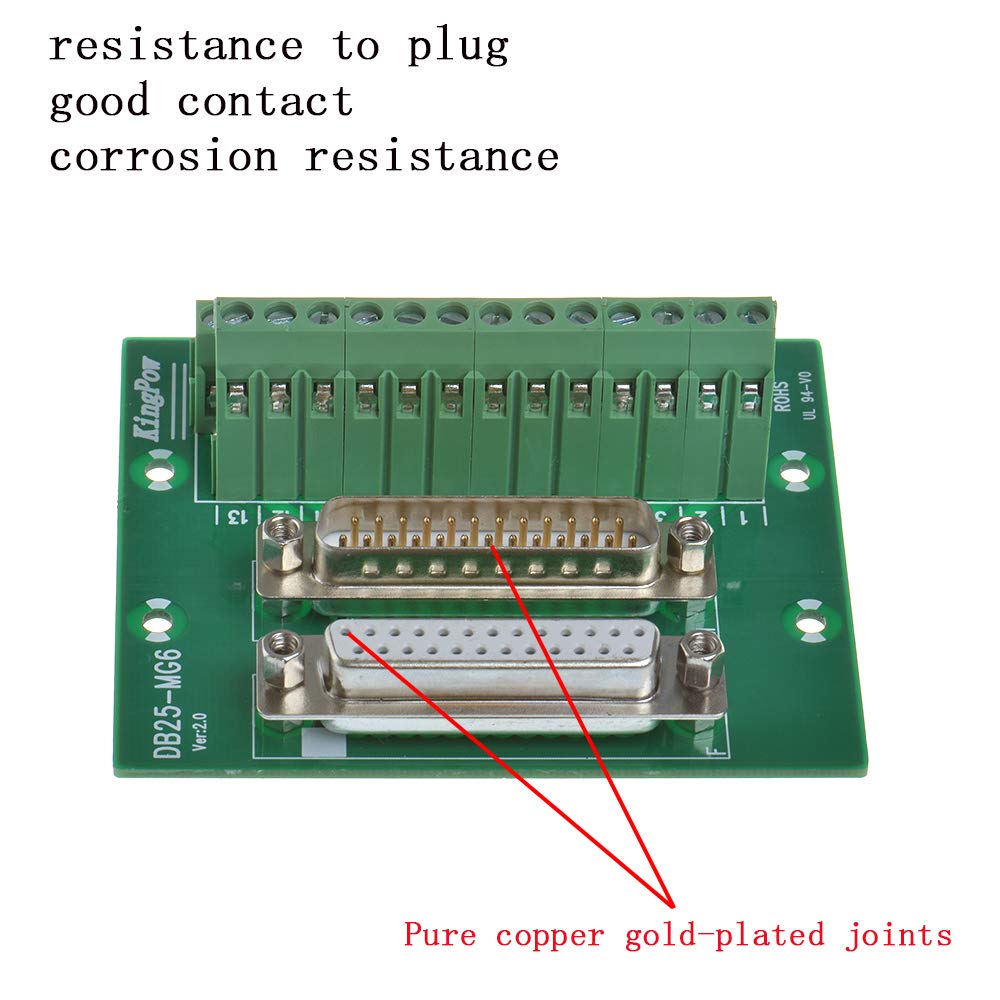 Molence DB15 Solderless Male Female Header Breakout Connector, RS232 D-SUB Serial to 15-pin Port Terminal Adapter Connector Breakout Board