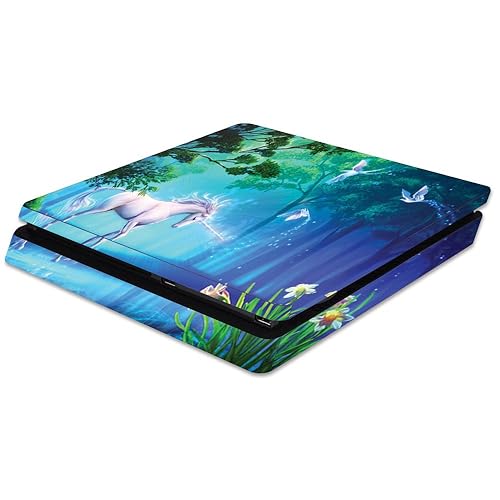MightySkins Skin Compatible with Sony PS4 Slim Console - Unicorn Fantasy | Protective, Durable, and Unique Vinyl Decal wrap Cover | Easy to Apply
