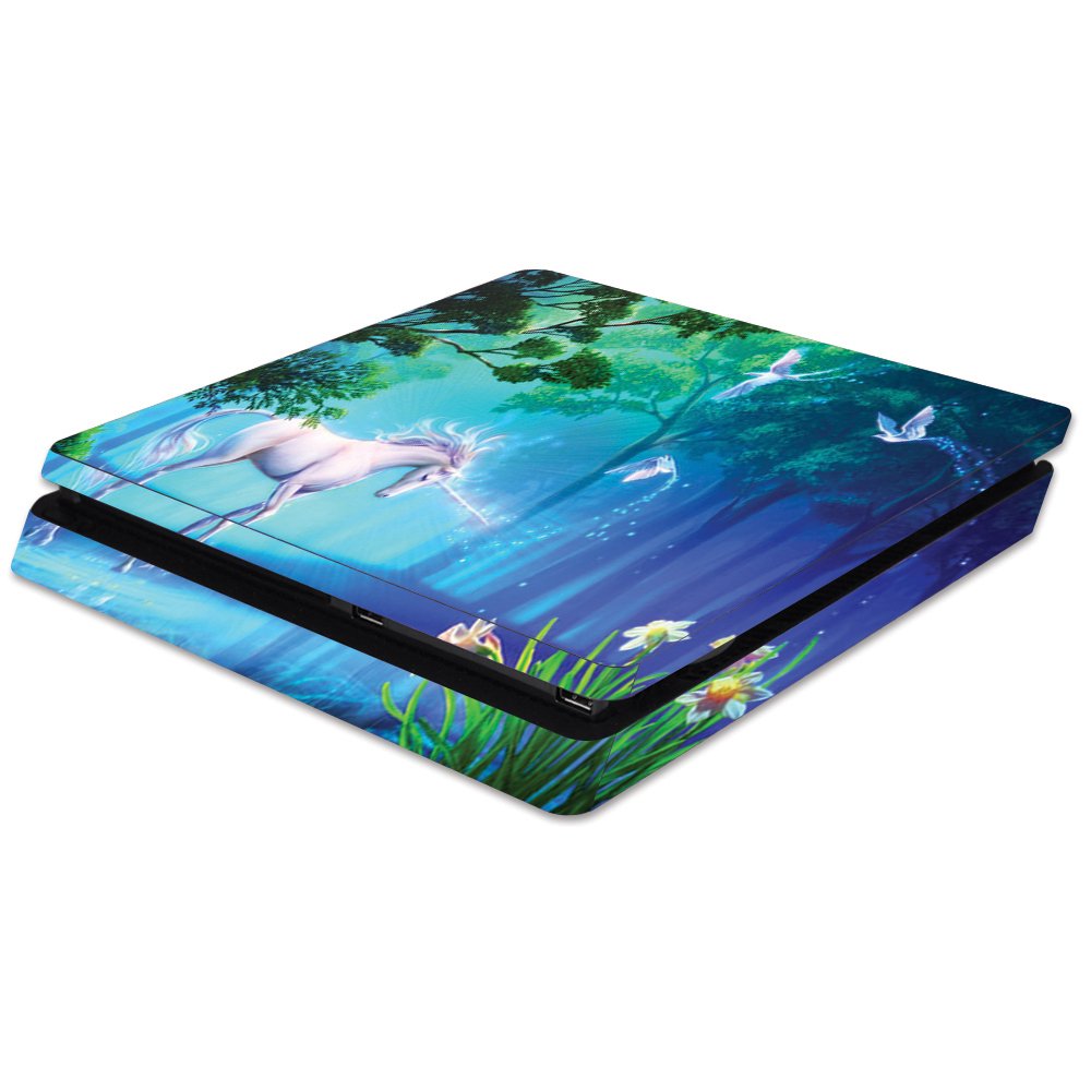 MightySkins Skin Compatible with Sony PS4 Slim Console - Unicorn Fantasy | Protective, Durable, and Unique Vinyl Decal wrap Cover | Easy to Apply